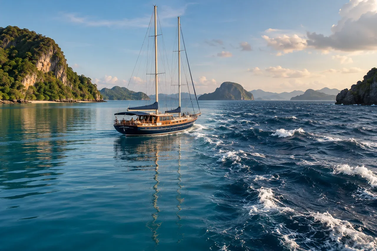 Calm and choppy sea surfaces side by side — AI-generated illustration