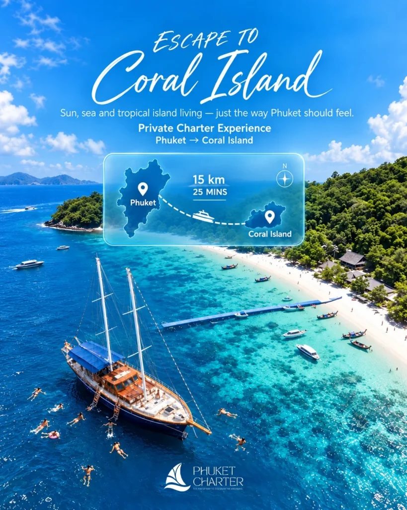 Phuket to Coral Island private charter route