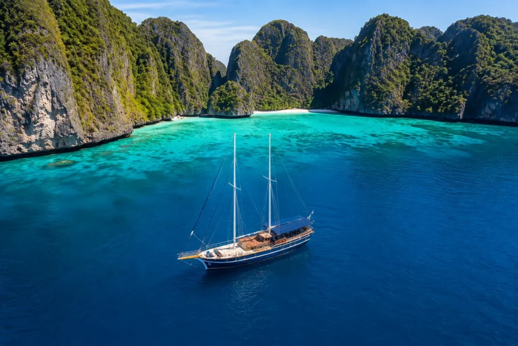 Aerial view of Ruangsri in the Andaman Sea